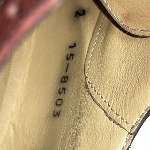 Johnston & Murphys Mens Cap-Toe Oxford Dress Shoes Sz 8.5 Burgundy Leather Italy - Picture 14 of 15